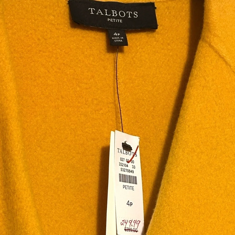 NWT Talbots Double Faced Wool Blend Jacket Size 4P